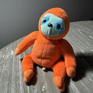 TY Beanie Baby MOLASSES Orange Sloth Plush 8" Stuffed Animal Kids Babies Blue